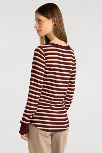 Stacy Top - Maroon Stripe