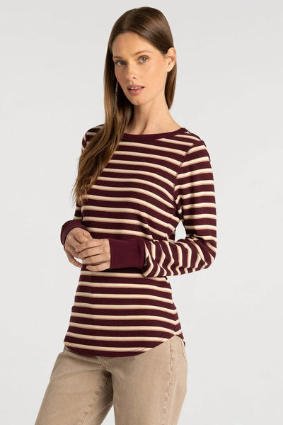 Stacy Top - Maroon Stripe