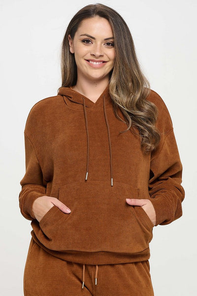 Fall Yall Corded Hoodie - Copper