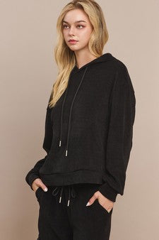 Fall Yall Corded Hoodie - Black