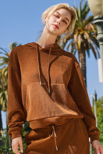 Fall Yall Corded Hoodie - Copper