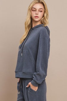 Fall Yall Corded Hoodie - Denim