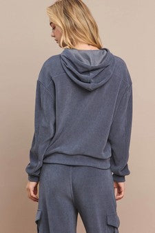 Fall Yall Corded Hoodie - Denim