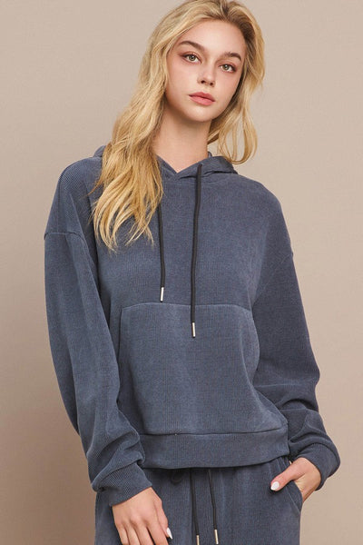 Fall Yall Corded Hoodie - Denim