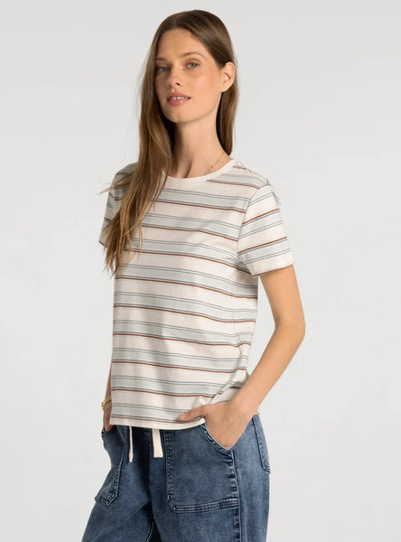 Asher Tee - CREAM BAY BLUE STRIPE