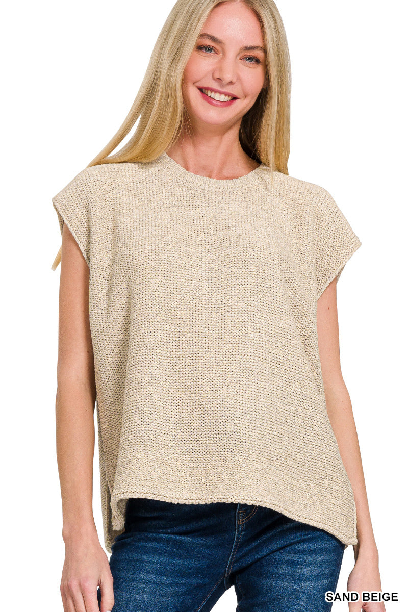 Oversized Sweater Vest - Sand