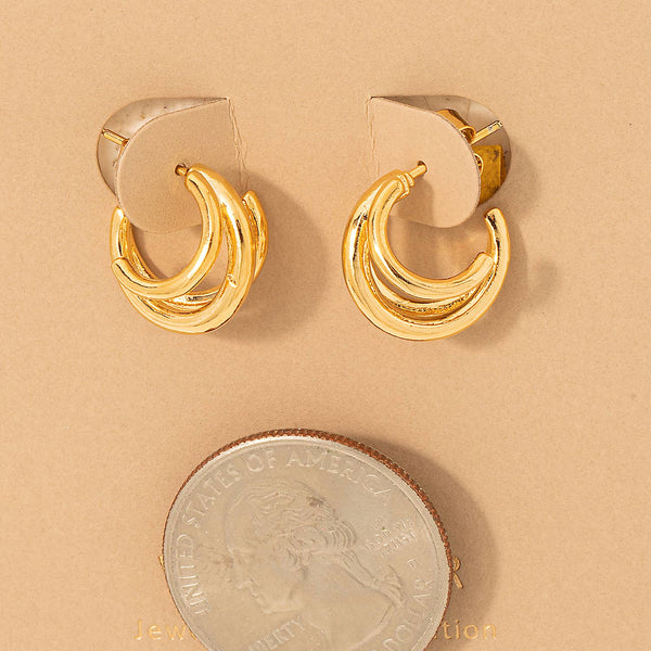 Mini Three Layered Hoop Earrings