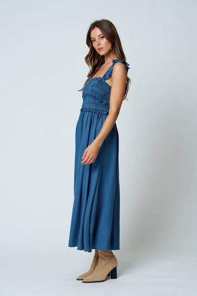 TARA DENIM MIDI DRESS
