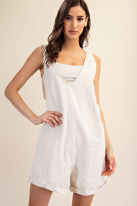 Bone Cotton Twill Shortalls
