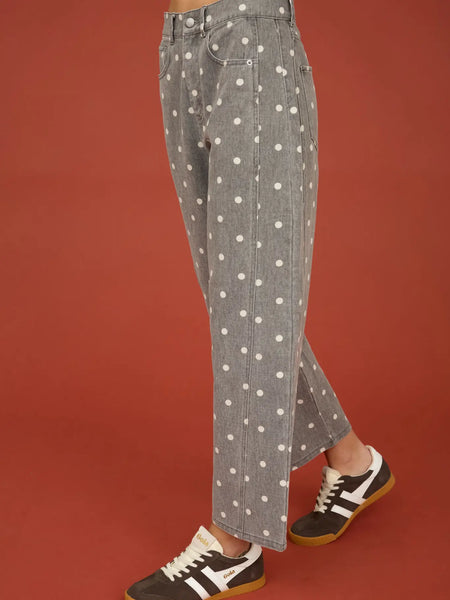Charcoal Polka Dot Barrel