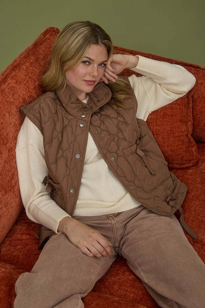 HLB Quilted Vest - Brown