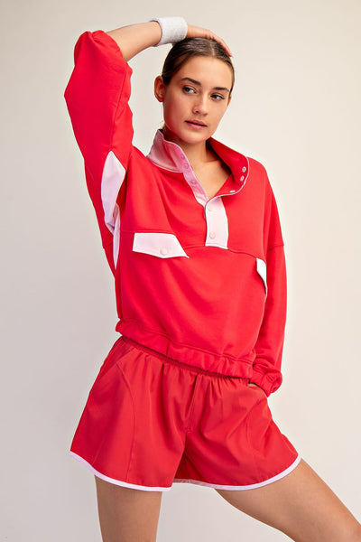 HLB French Terry Playful Set - Red/Pink