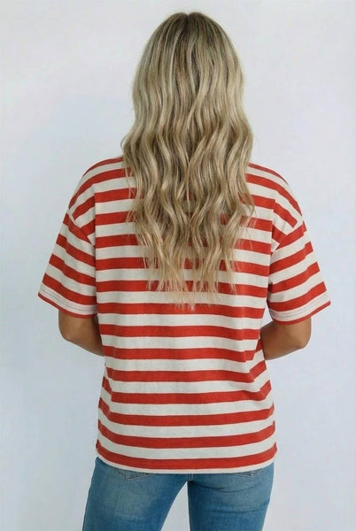USA Oversized Stripe Tee