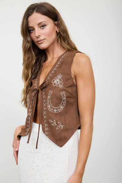 HORSE SHOE SUEDE VEST