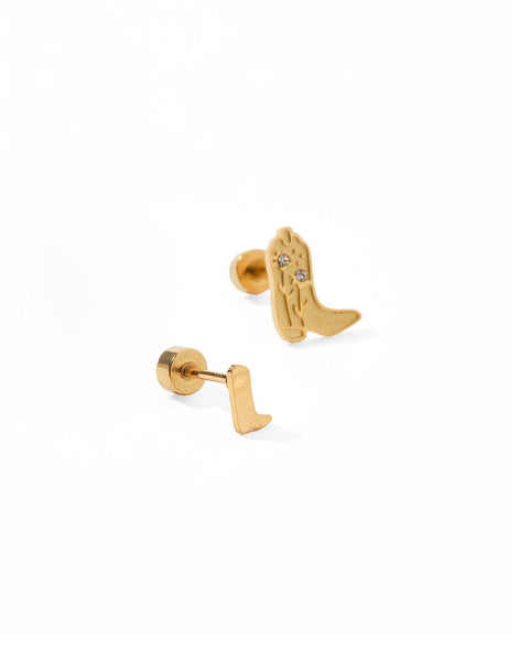 Screwback Stud Earrings - Daisy Cowgirl Boot