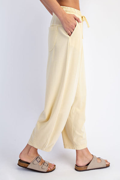 Cotton Barrel Pants - LEMON
