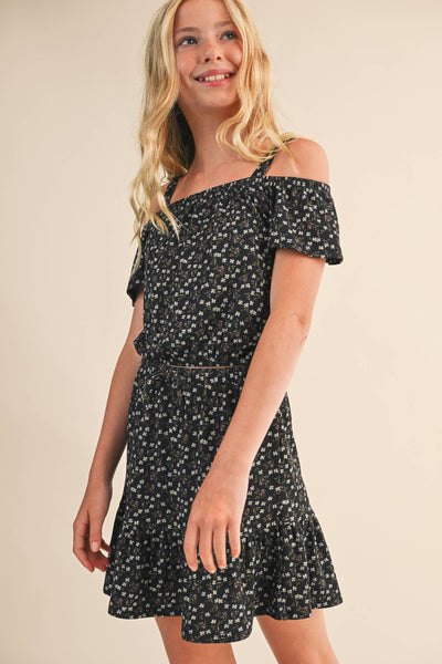 GIRLS OFF SHOULDER SKIRT SET