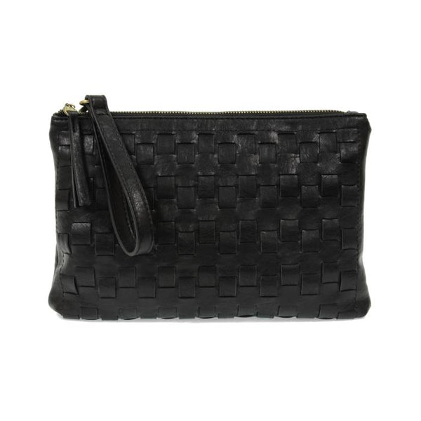 Quinn Weave Crossbody Clutch - Black