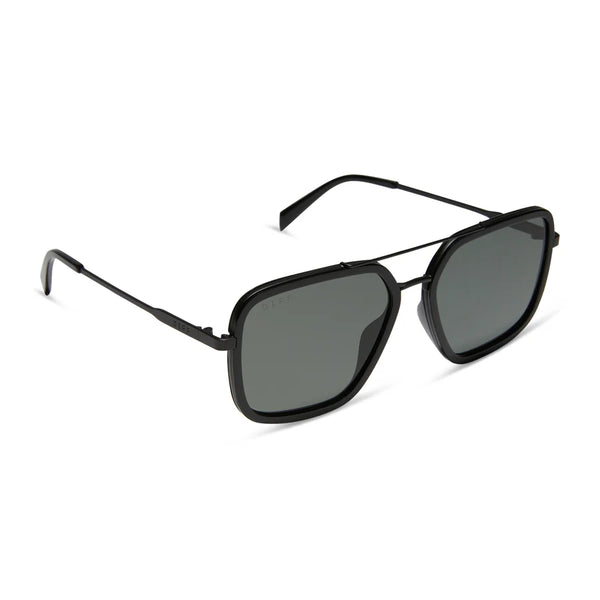 DIFF Jordan Sunglasses - BLACK/GREY POLARIZED