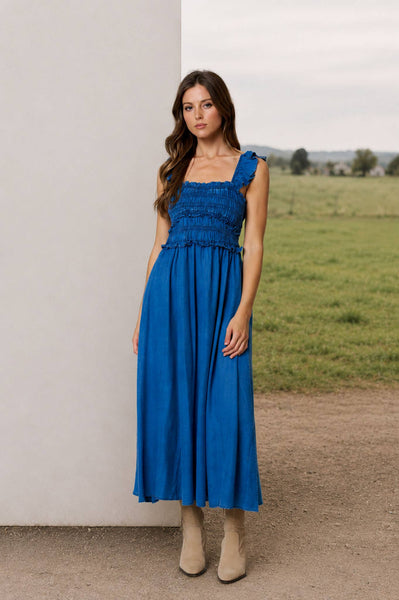 TARA DENIM MIDI DRESS