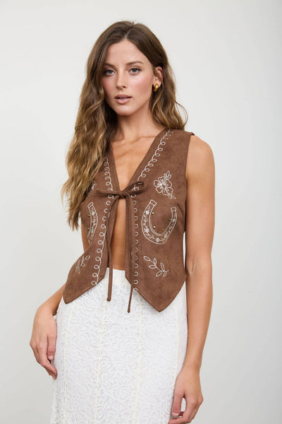 HORSE SHOE SUEDE VEST