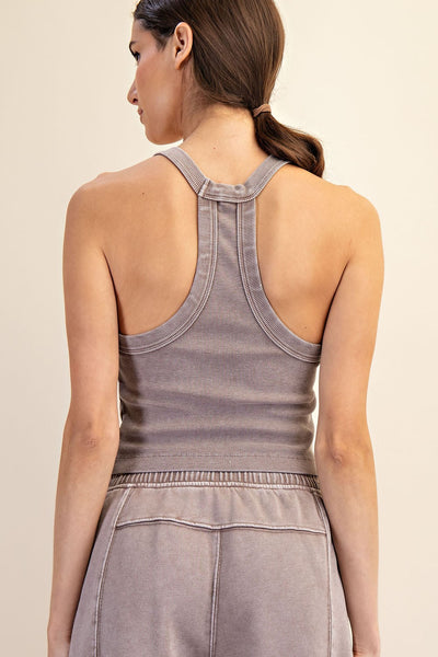 HLB Washed Halter Tank - Mocha