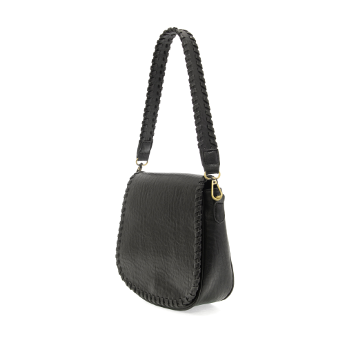 Black Annie Whipstitch Saddle Bag