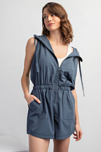 HLB Hooded Romper - Slate