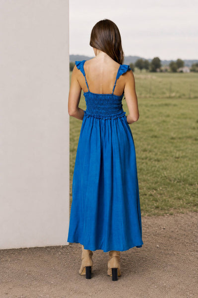 TARA DENIM MIDI DRESS
