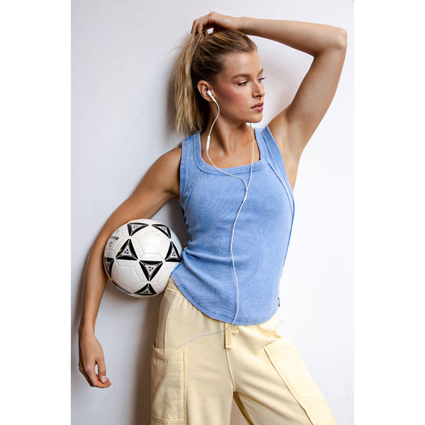 Aqua Splash Ribbed Tank