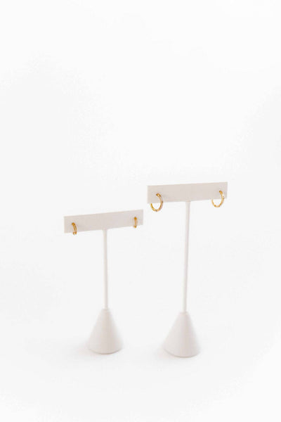 Huggie Earrings - Scarlett Hoop Gold 8mm CZ