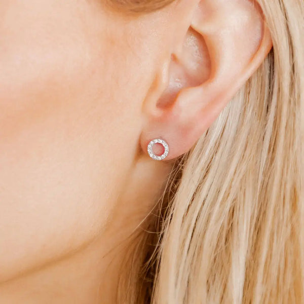Lainey Silver Screwback Stud Earrings