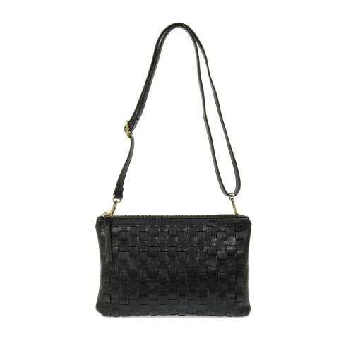 Quinn Weave Crossbody Clutch - Black