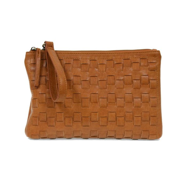 Quinn Weave Crossbody Clutch - Cognac
