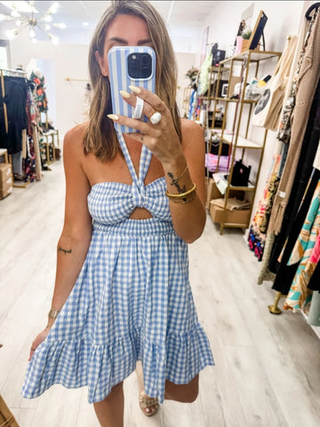 Baby Blue Gingham Dress