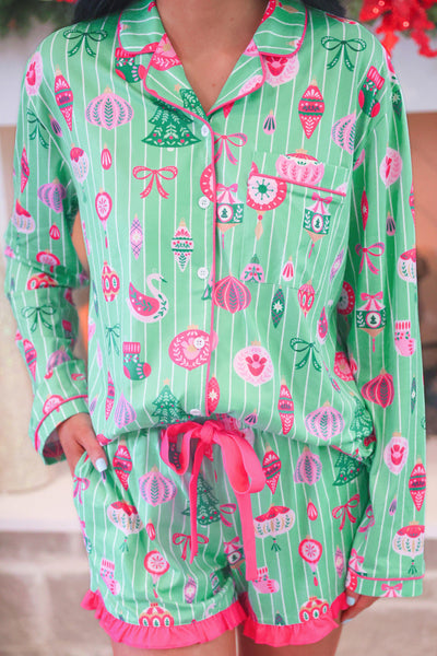 Decked in Ornaments Pajama Set