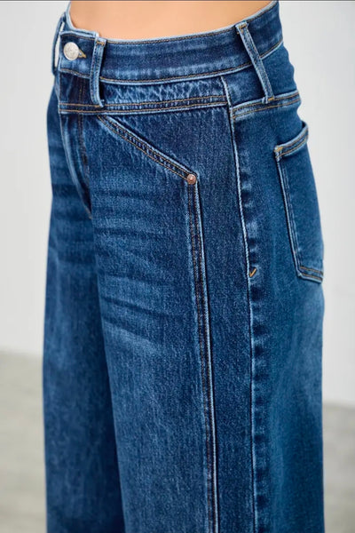 Dark Crop Barrel Jean by Saige