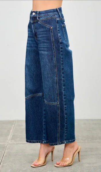 Dark Crop Barrel Jean by Saige