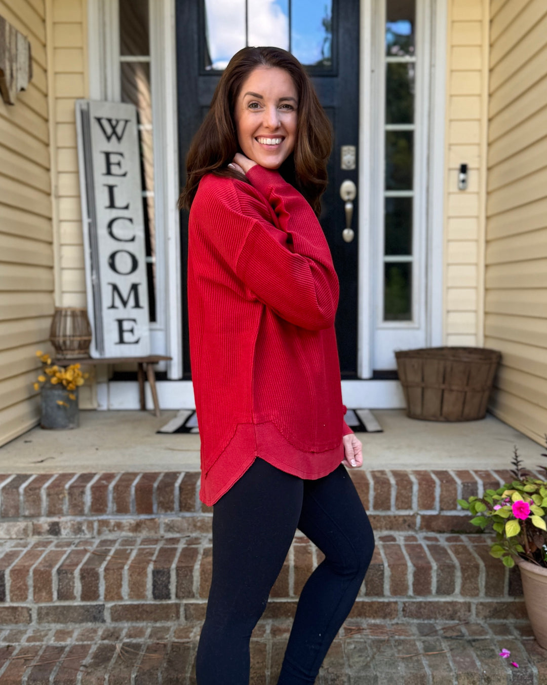 Rounded Bottom Cozy Crew - Crimson