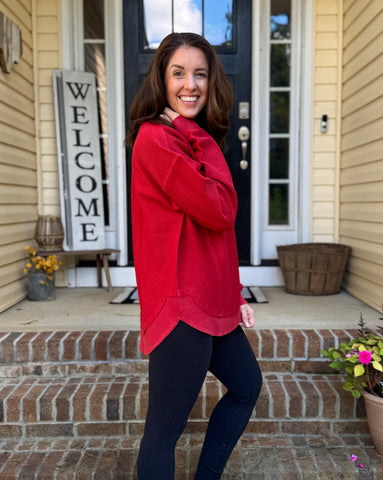 Rounded Bottom Cozy Crew - Crimson