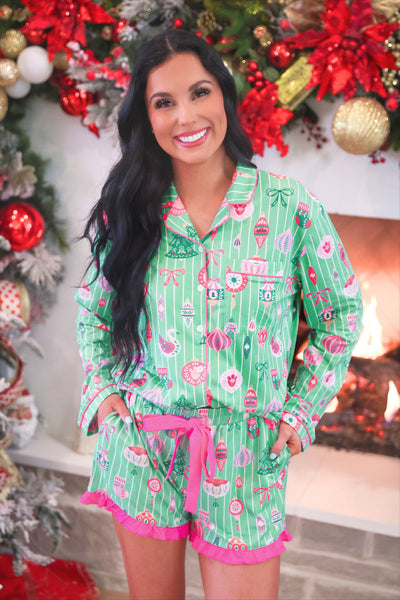 Decked in Ornaments Pajama Set