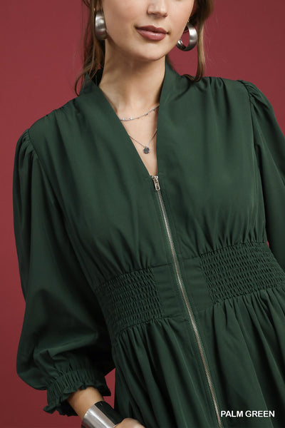 Statement Dress - Palm Green