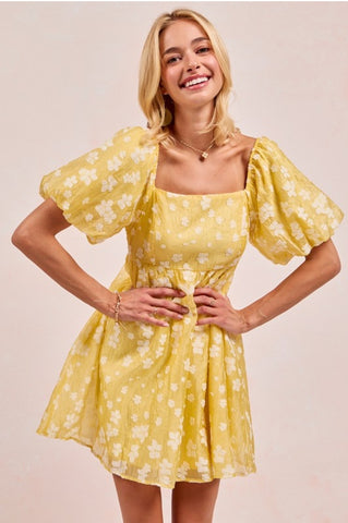 Lemon Flower Patch Dress