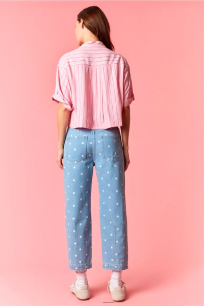 Polka Dot Ankle Jeans