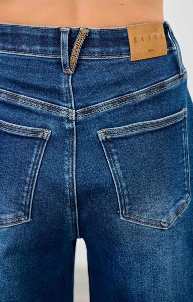 Dark Crop Barrel Jean by Saige