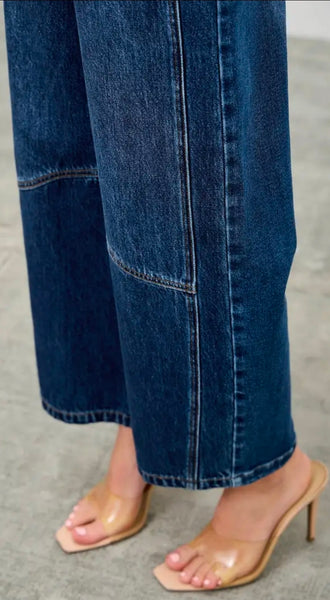 Dark Crop Barrel Jean by Saige