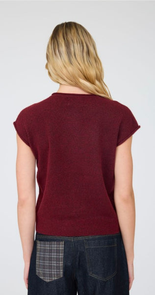 Finn Sleeveless Cardigan - Burgundy