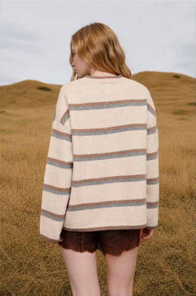 Heather Stripe Cardigan