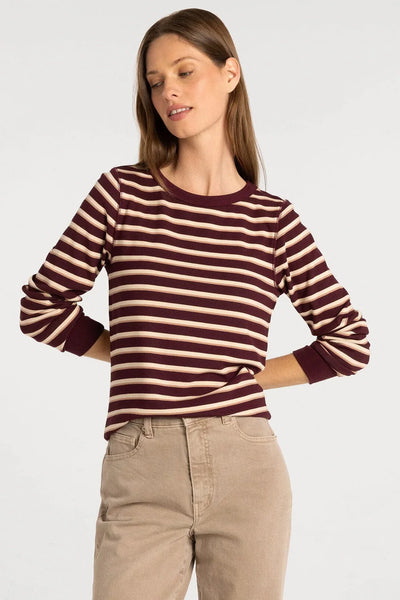 Stacy Top - Maroon Stripe
