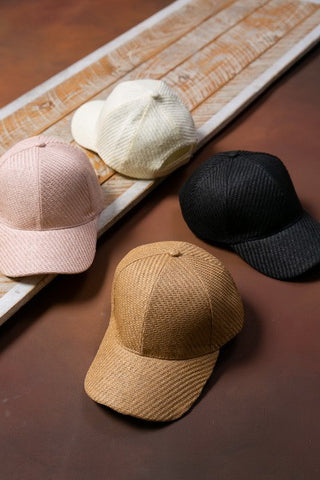 SUMMER WOVEN STRAW BASE BALL CAP